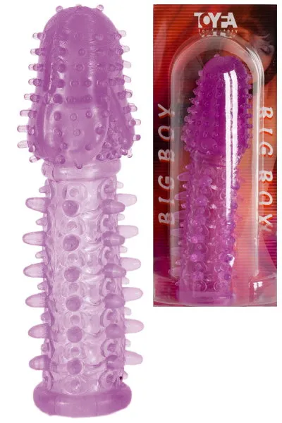 Насадка на пенис с ворсинками TOYFA, TPE, фиолетовая, 13,5 см