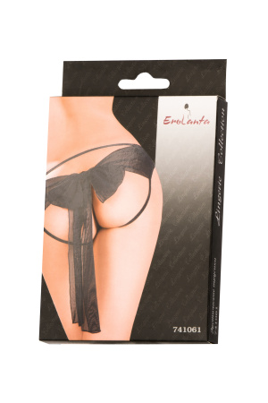 Трусики эротические Erolanta Lingerie Collection из стрейч-сетки с бантом черные, (54-56)