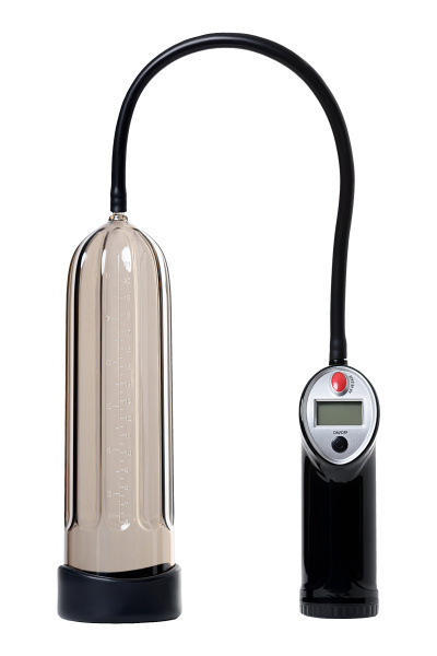 Помпа для пениса SEXUS MEN EXPERT, полуавторматическа, с манометром, ABSпластик, черная, 27 см, Ø 7