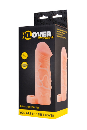 Насадка TOYFA XLover с кольцом, телесная, 17 см, Ø 4