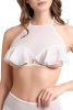 Бралетт эротический Erolanta Karen с открытой грудью, белый, XXL