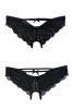 Трусики эротические кружевные, черные, (50-52)
