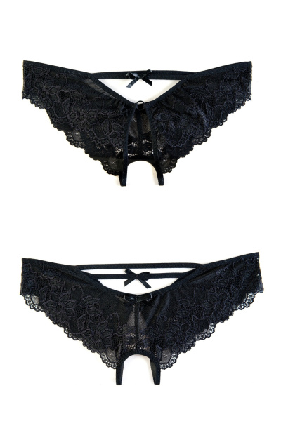 Трусики эротические кружевные, черные, (50-52)