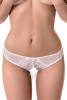 Трусики  эротические из стрейч-сетки с бантом, белые, (46-48