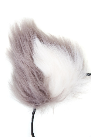 Анальная втулка с хвостом и ушки TOYFA Metall, серебристая, 44.4 см