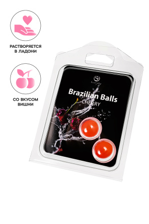 Массажное масло SECRET PLAY BRAZILIAN BALLS, вишня, 2 х 4 гр