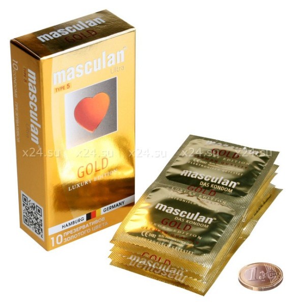 Презервативы Masculan Ultra 4. №10,золотого цвета 