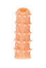 Насадка KOKOS реалистичная с дополнительной стимуляцией, TPE, телесная, 12 см