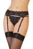 Пояс для чулок и стринги кружевные, черные, (50-52)