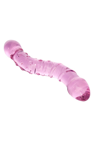 Двусторонний фаллоимитатор Sexus Glass, стекло, розовый, 20,5 см