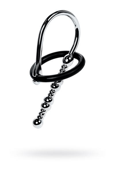 Уретральный плаг-бусины с мягким фикс.кольцом, TOYFA Metal,