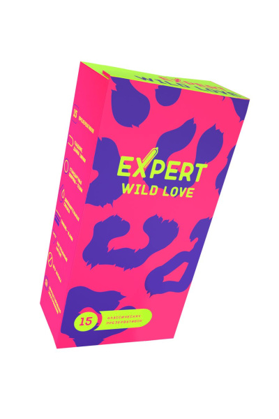 Презервативы EXPERT Wild Love , ребристые с точками, 15 шт