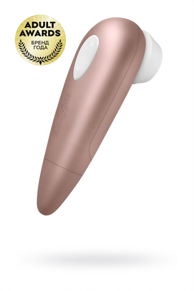 Вакуум-волновой стимулятор клитора Satisfyer Number One, ABS пластик, розовый, 14,5 см