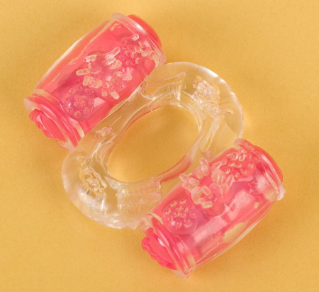 Эрекционное кольцо на пенис с двойной вибрацией, TOYFA,